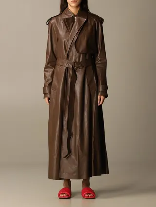 Leather trench coat women Bottega Veneta