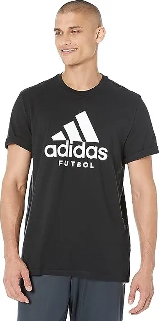 adidas Futbol Logo Tee (Black) Men's Clothing