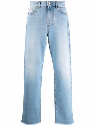 Light-Wash Wide-Leg Jeans