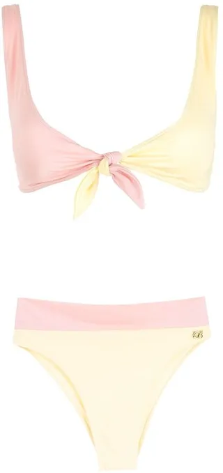 Two-Tone Knot Effect Bikini