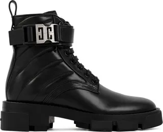 Givenchy Logo Embossed Lace-Up Boots