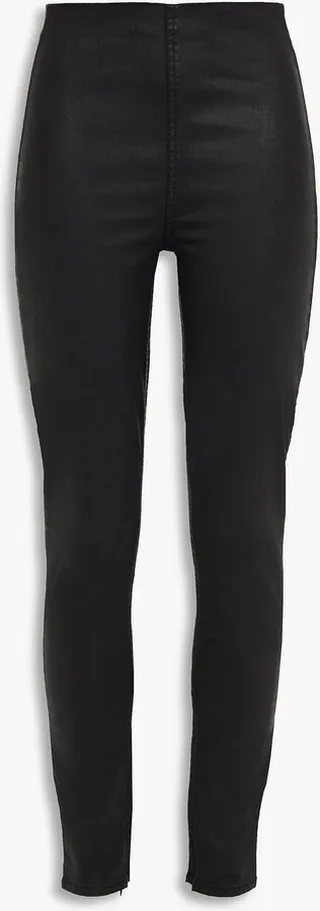 Nina coated high-rise skinny jeans