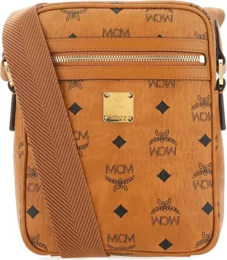 MCM Logo Plaque Monogram Print Crossbody Bag