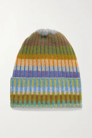 The Elder Statesman - Parker Ribbed Cashmere Beanie - Green