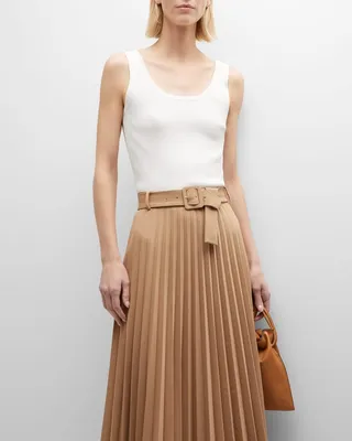 Rib-Knit Scoop-Neck Tank Top