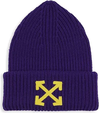 Arrow Ribbed Wool Beanie