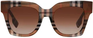Check Pattern Square-Frame Sunglasses
