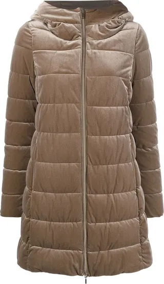 Velvet-Effect Padded Jacket