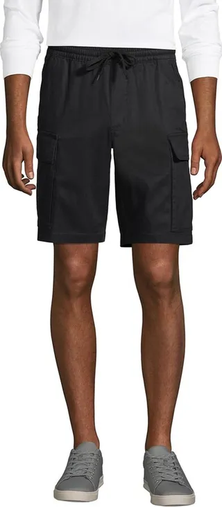 Lands' End Men's Cotton Tencel Pull On Shorts - Medium - Black