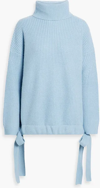 Ribbed cashmere turtleneck sweater