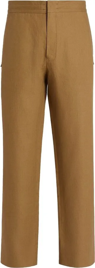 Straight-Leg Linen Trousers