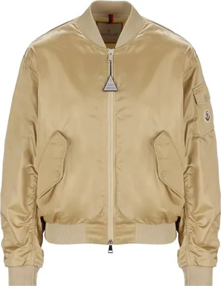 Moncler Logo Patch Zipped Bomber Jacket