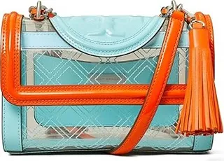 Tory Burch Fleming Clear Small Convertible Shoulder Bag (Clear) Handbags
