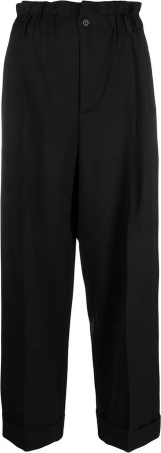 Pleated Straight-Leg Trousers