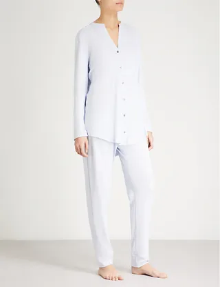 Womens Blue Glow Pure Essence Cotton-jersey Pyjama set