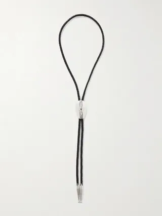 + Umit Benan Leather and Silver-Plated Bolo Tie