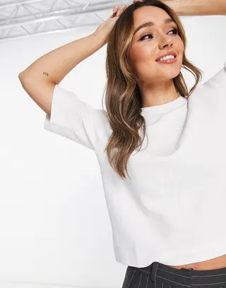 ASOS DESIGN boxy sweats T-shirt in white