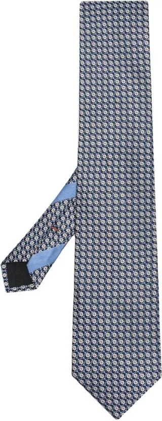 Floral-Pattern Silk Tie