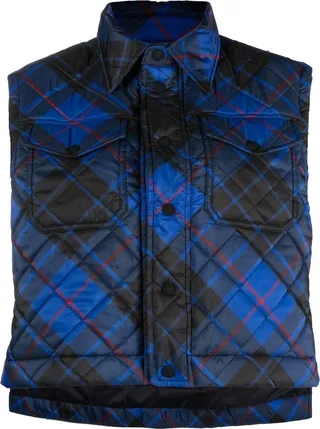 Quilted Plaid Gilet
