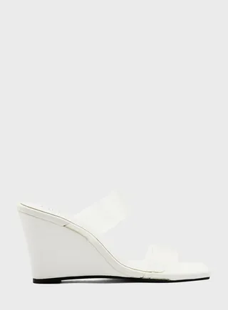 Double Transparent Strap Wedge Sandals