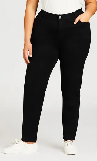AVENUE | Women's Plus Size Butter Denim Skinny Jean Black - average -30W