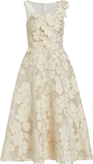 Floral Jacquard Cocktail Dress