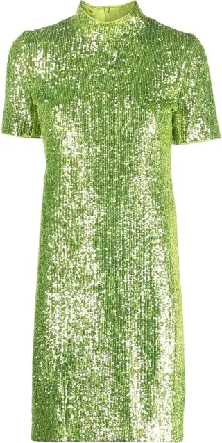 Sequin High-Neck Dress