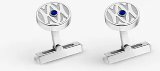 Mens Silver Double C de Sterling Silver Cufflinks
