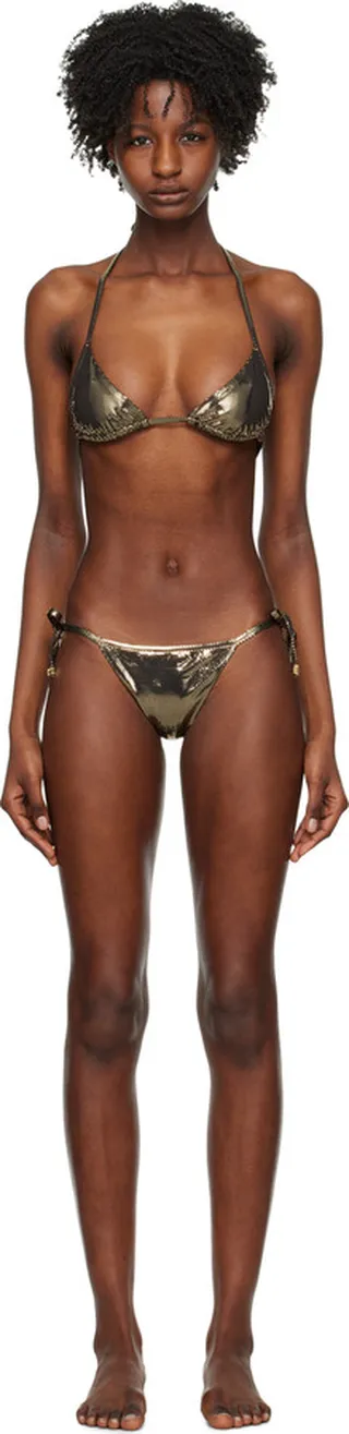 Balmain Gold Metallic Bikini