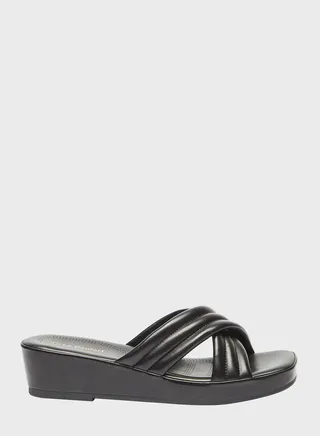 Cross Strap Wedge Sandal