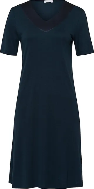 Satin-Embellished Short-Sleeve Nightgown