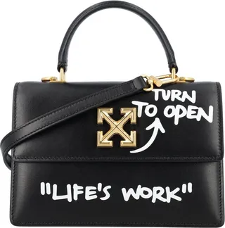 Off-White Logo Plaque Quote Printed Tote Bag