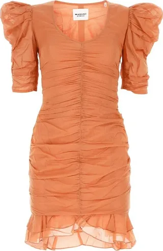 Isabel Marant Étoile Puff Sleeved Gathered Mini Dress