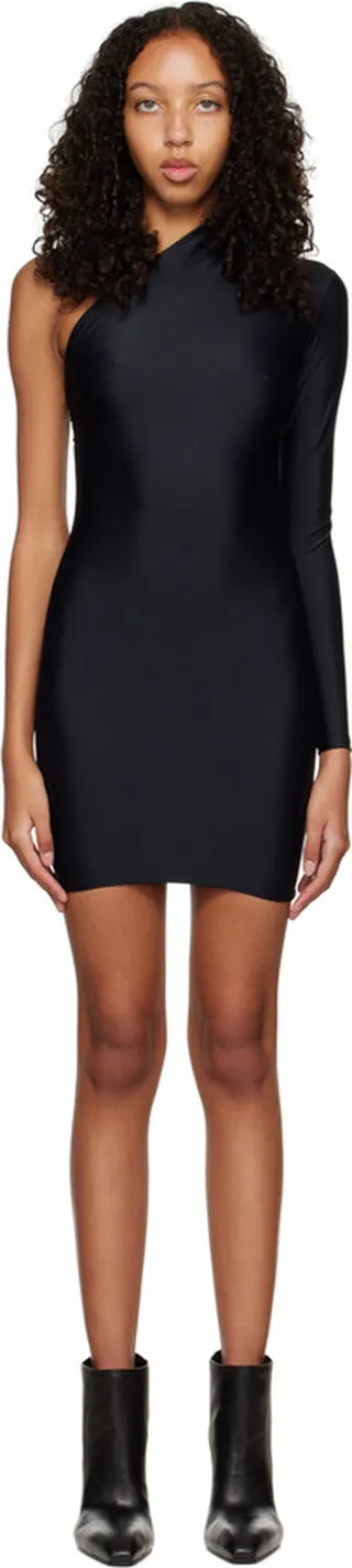 Balenciaga Black Single-Shoulder Minidress