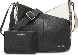 Calvin Klein Zoe Mixed Material Colorblock Crossbody with Pouch