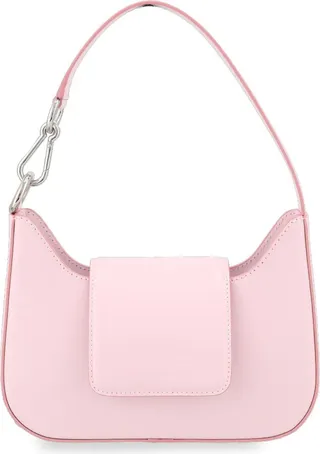 Pink Smooth Cowhide Leather Baguette Bag