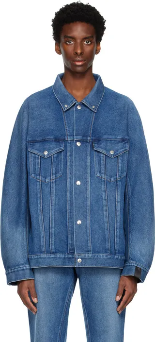 N.Hoolywood Blue Boxy Denim Jacket