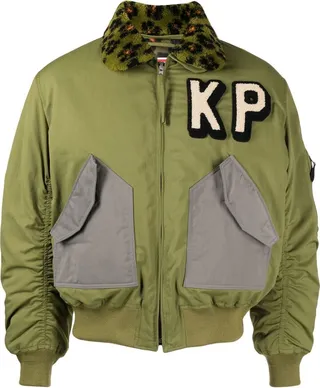 Logo-Embroidered Bomber Jacket