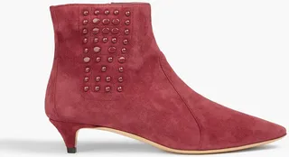 Studded suede ankle boots