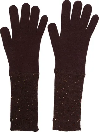 Sequinned Cashmere Gloves