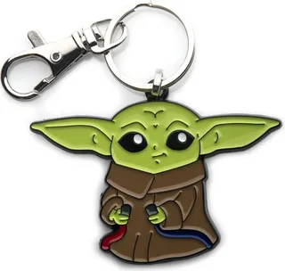 SalesOne LLC Star Wars The Mandalorian Grogu With Wires Enamel Pendant Keychain