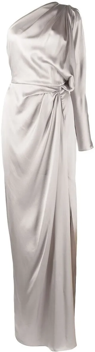 Twist-Detail Silk Gown