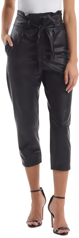 Faux Leather Paperbag Pant