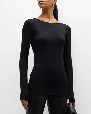 Soft Touch Marrow-Edge Long-Sleeve Top