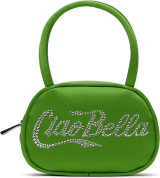 Amina Muaddi Green Supermini Bella Bag