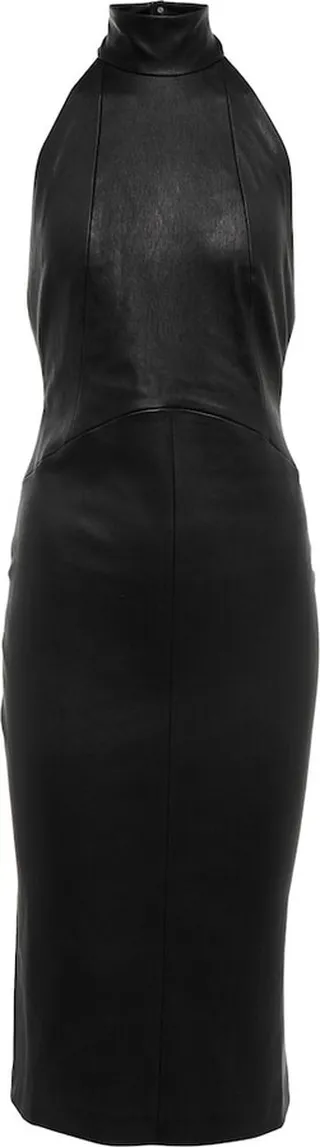 Victoria halterneck leather dress