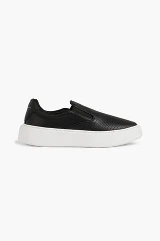 Eliza perforated slip-on platform sneakers