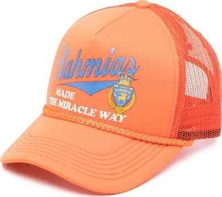 Orange Logo Print Cap