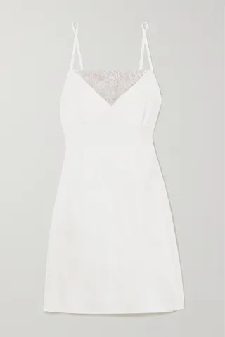 Maison Essentiele - 90s It Girl Lace-trimmed Silk-satin Chemise - Off-white