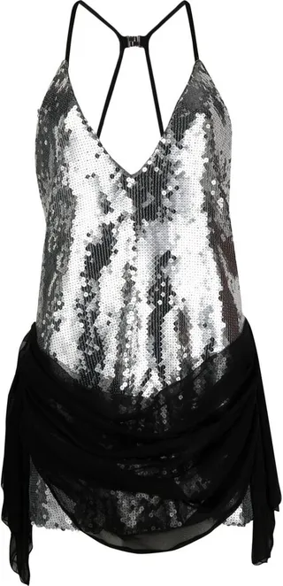 Sequin-Embellished Sleeveless Mini Dress
